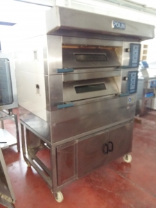 FORNO ELETTRICO 2 CAMERE CON BASAMENTO SU RUOTE E PORTATEGLIE CAPACITA' 2 TEGLIE 60X40 A CAMERA 